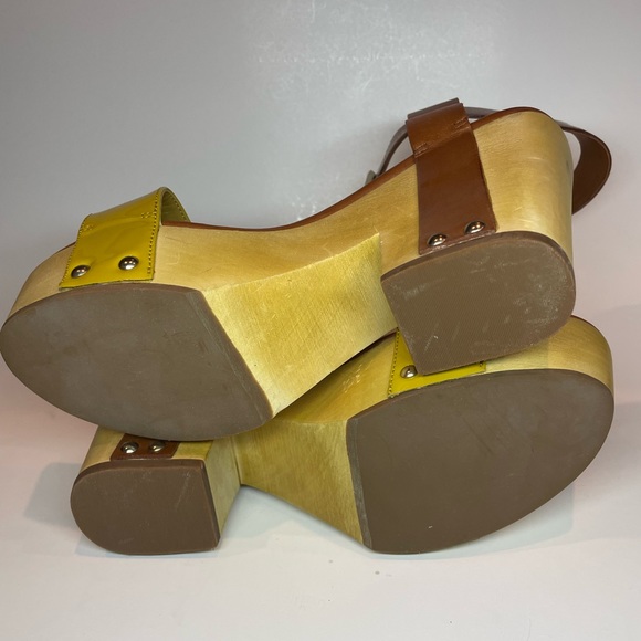 Women Platform Faux wood heels open toe with buckle size 38.5 Macy’s brand - Picture 5 of 10
